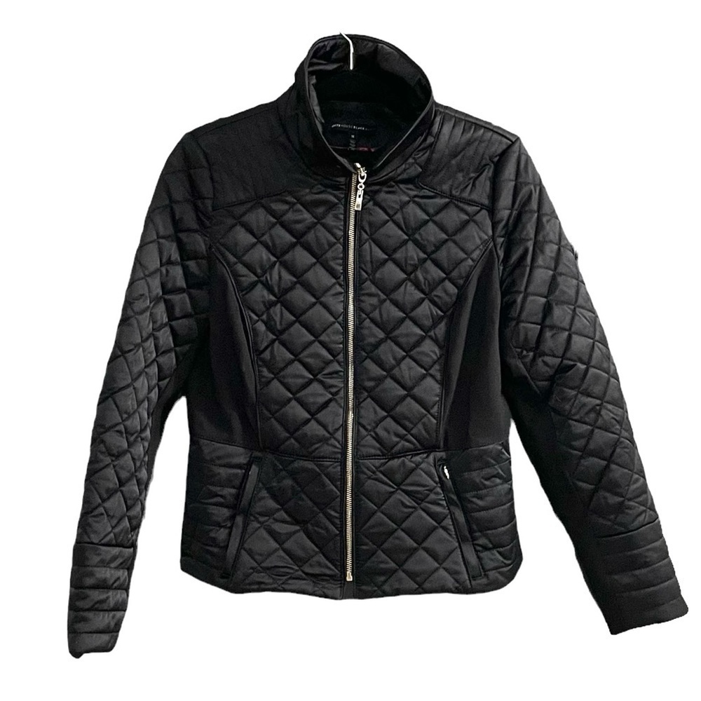 WHITE HOUSE BLACK MARKET Black Quilted Moto Jacket Medium